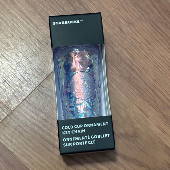 2023 Starbucks Holiday Ice Cold Cup Keychain Ornament Iridescent NEW - Picture 1 of 1